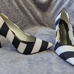 Christian Seriano black and white size 7 stilettos